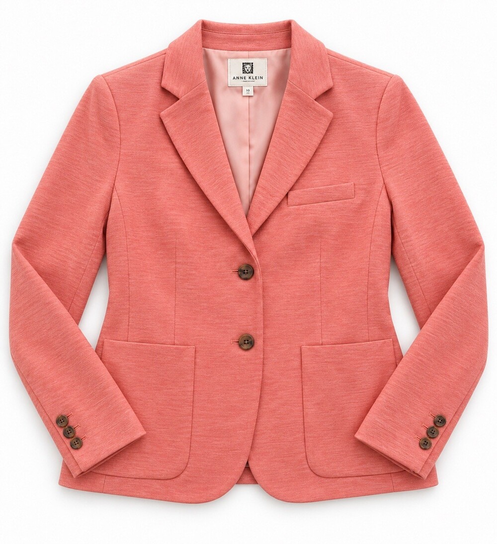 Anne Klein Coral Pink Blazer Size 10 Women's Tailored Jacket